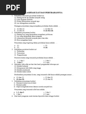 Soal Materi Dan Perubahannya Doc