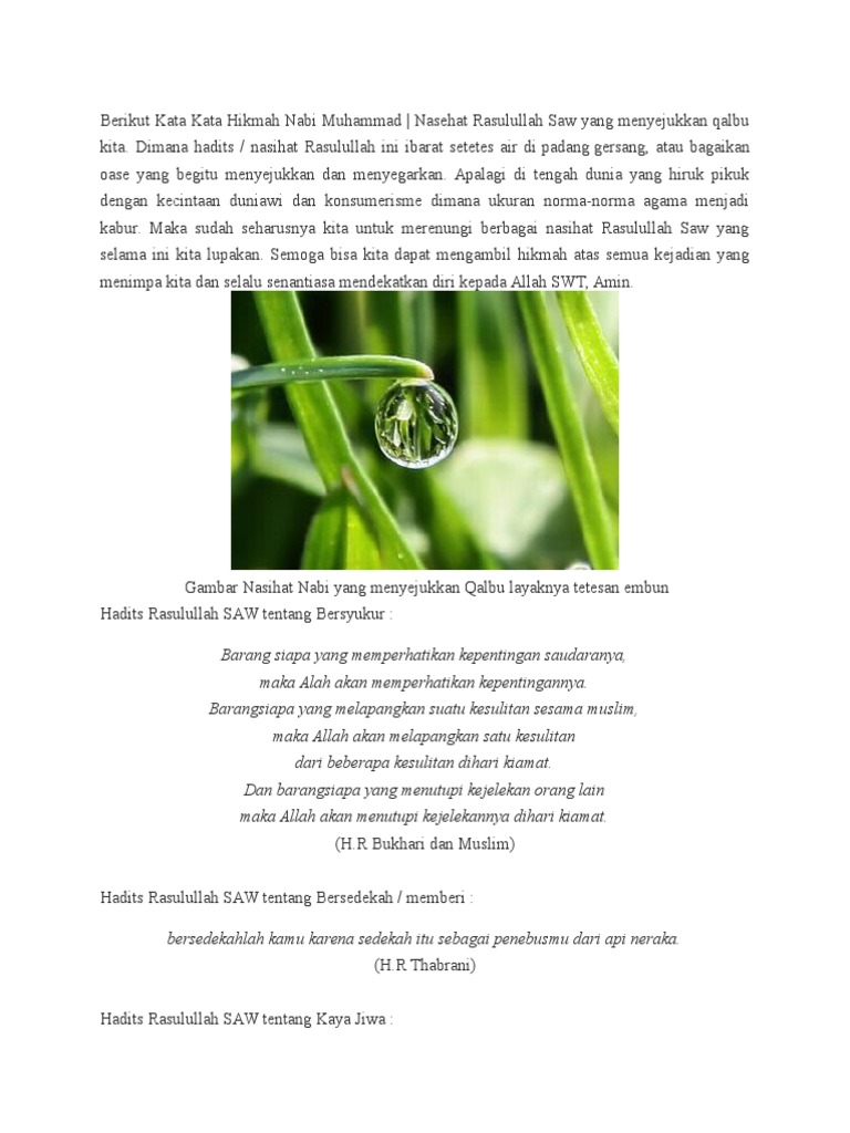 Berikut Kata Kata Hikmah Nabi Muhammaddocx Berikut Kata Kata Hikmah Nabi Muhammaddocx