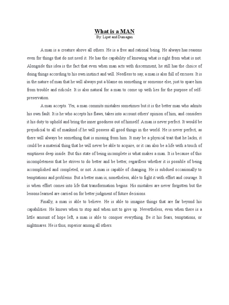 What Is A MAN | PDF