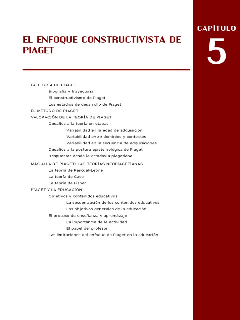 Enfoque Constructivista - Piaget PDF | PDF | Constructivismo (filosofía ...