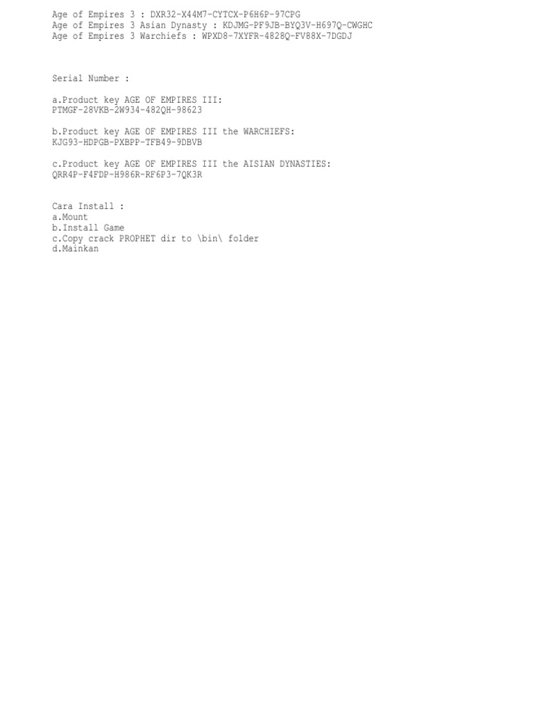 Serial Number Aoe 3 Pdf