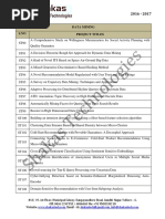 Download Data Mining Project Titles 2016-2017 by Shaka Technologies SN329480146 doc pdf