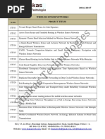 Wireless Sensor Networks Project Titles 2016-2017