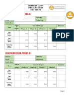 Current Ammeter Reading Log Sheet