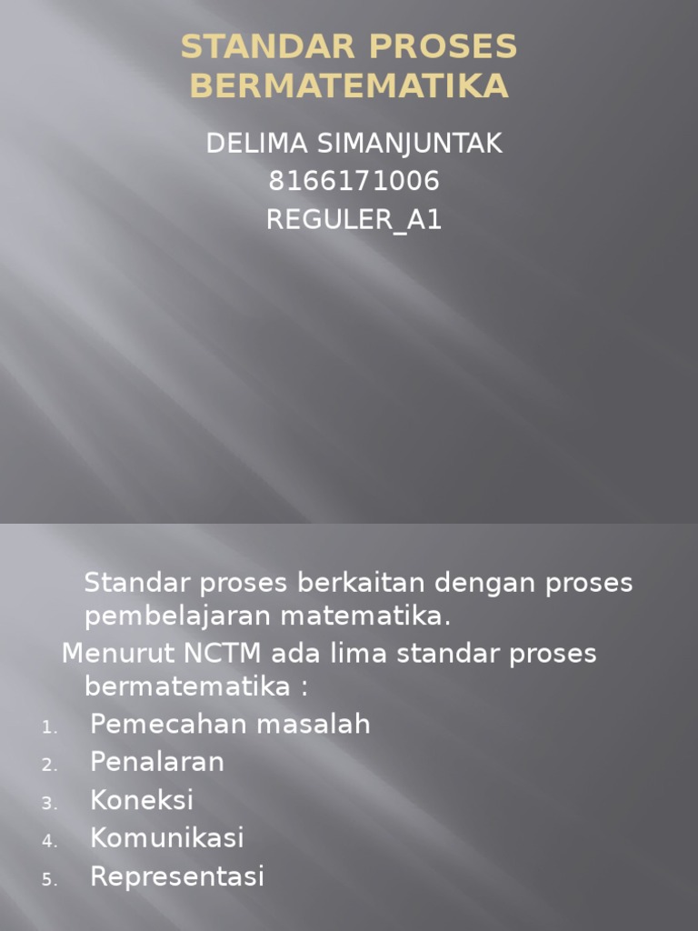 Standar Proses Pembelajaran Matematika | PDF | Seni