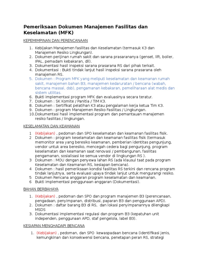 Pemeriksaan Dokumen MFK | PDF