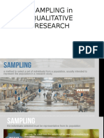 Sampling in Qualitative Research