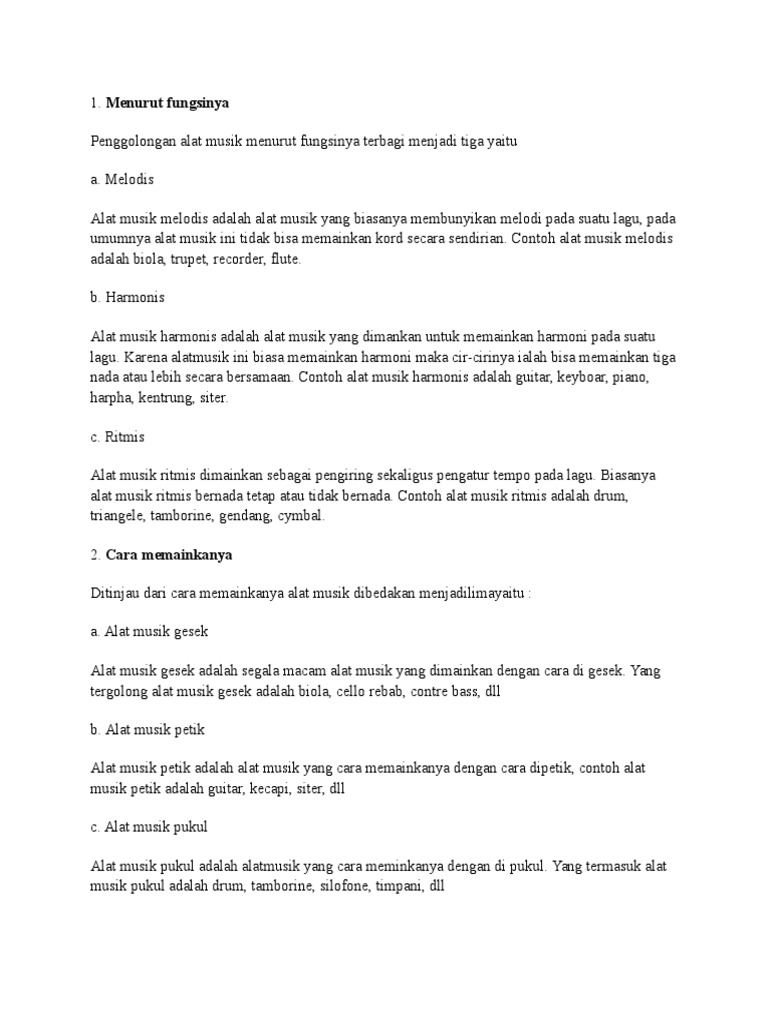 Contoh Alat  Musik  Yang Di Petik Berbagai Alat 