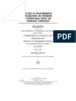 House Hearing, 110TH Congress - The Role of Non-Governmental Organizations and Universities in International Science and Technology Cooperation