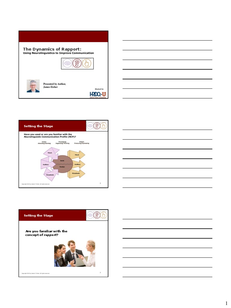 Dynamics of Rapport Handouts | PDF