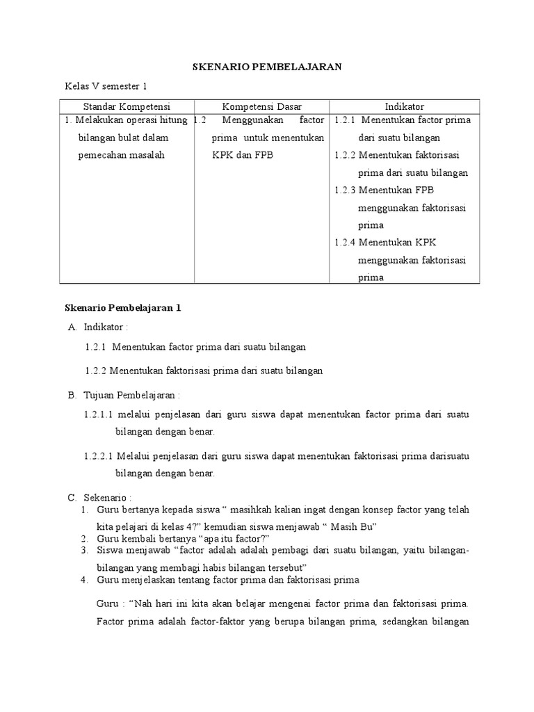 Skenario Pembelajaran Pdf