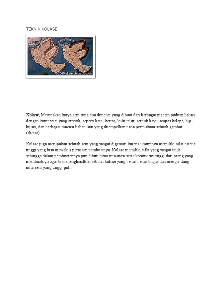 930 Koleksi Gambar Kolase Dibuat Dengan Teknik Apa HD