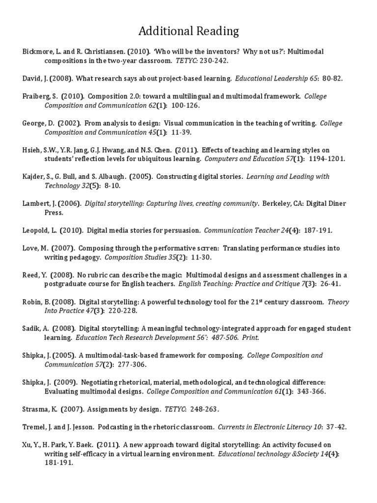 Additional Reading | PDF | Learning | Communication