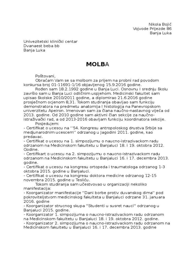 Molba | PDF