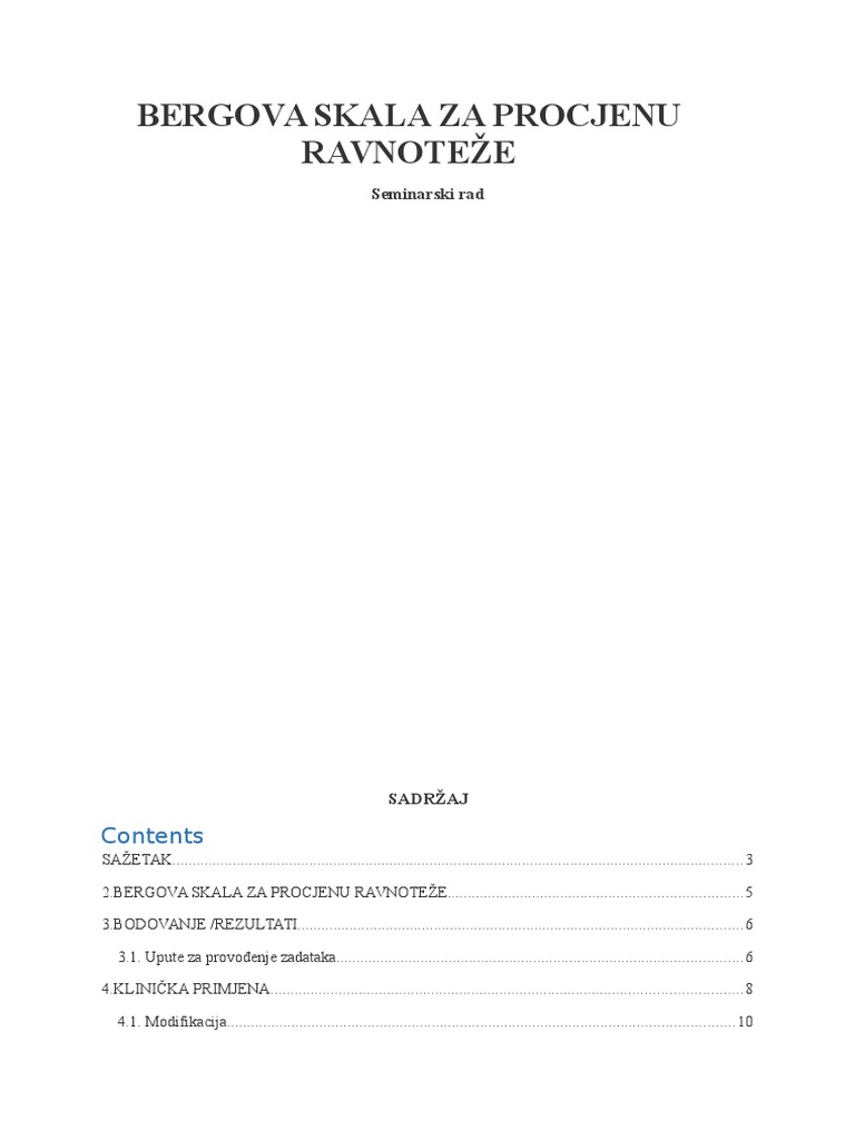 Bergova Skala | PDF