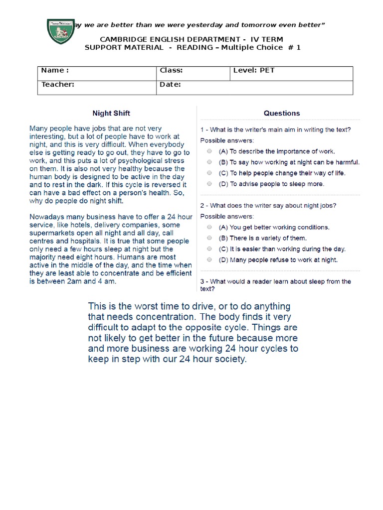 Puzzle One School Pet Sports and Hobbies 2 | PDF