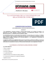 La Autonomia de La Voluntad en Las Relaciones de Consumo