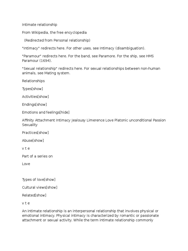Understanding Intimate Relationships | PDF | Intimate Relationships ...