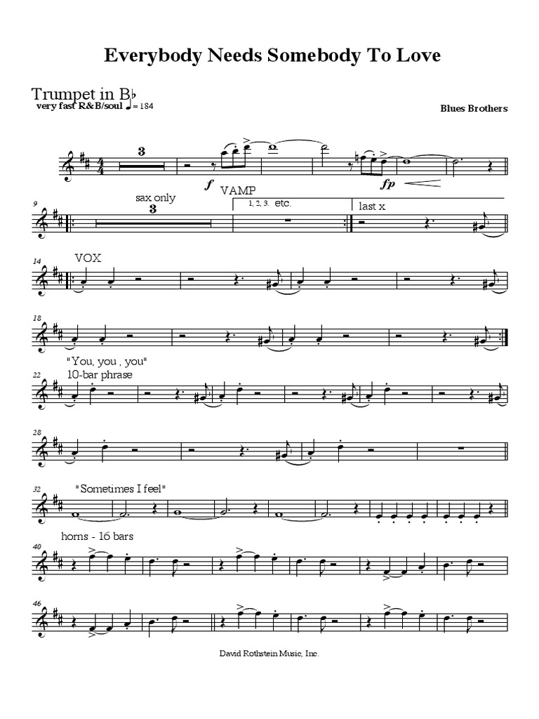 The Blues Brothers Everybody Needs Somebody To Love Paroles