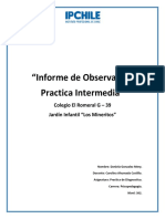 Informe de Observación Practica Intermedia Colegio El Romeral - Jardin Infantil Los Mineritos