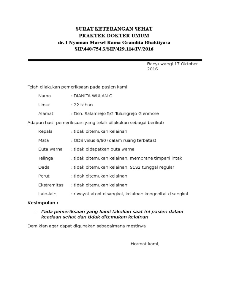 Surat Keterangan Sehatdoc