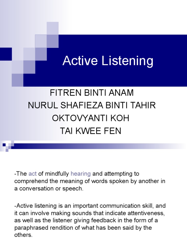 Active Listening | PDF | Body Language | Conversation
