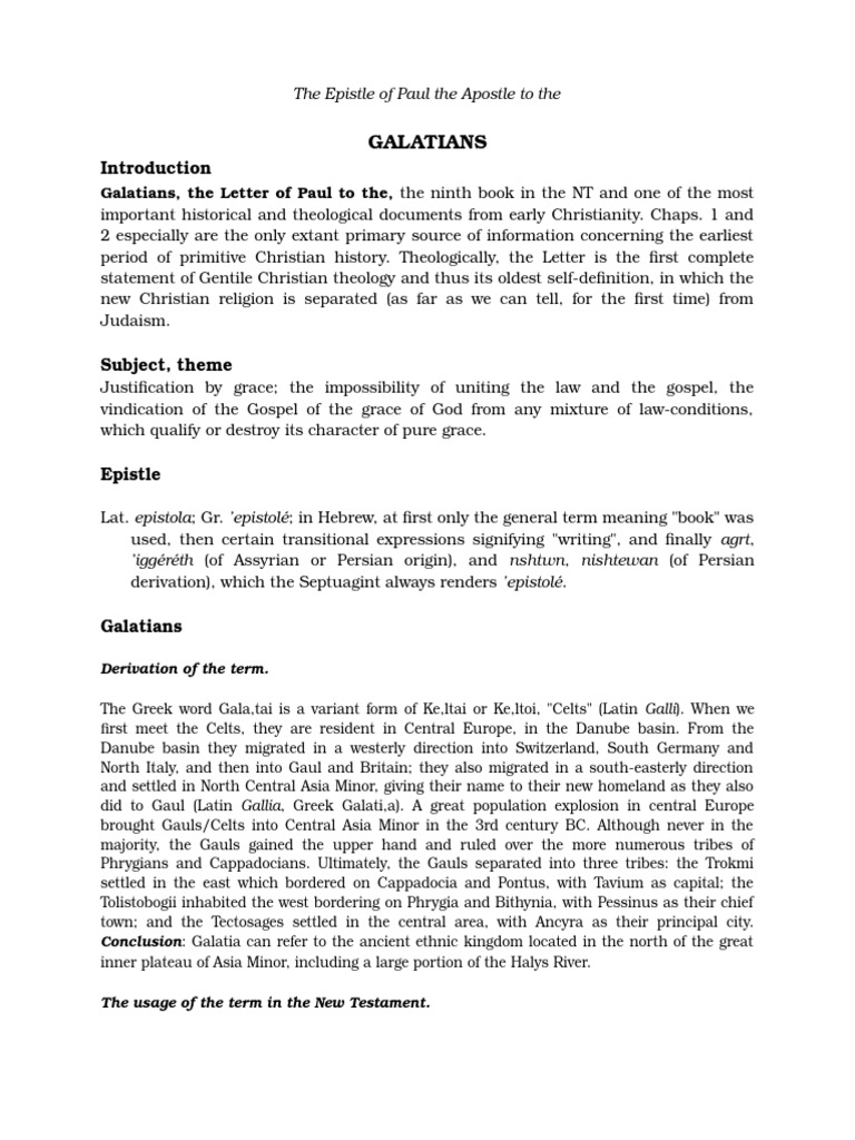 The Epistle Of Paul The Apostle To The Pdf Epistle To The Galatians
