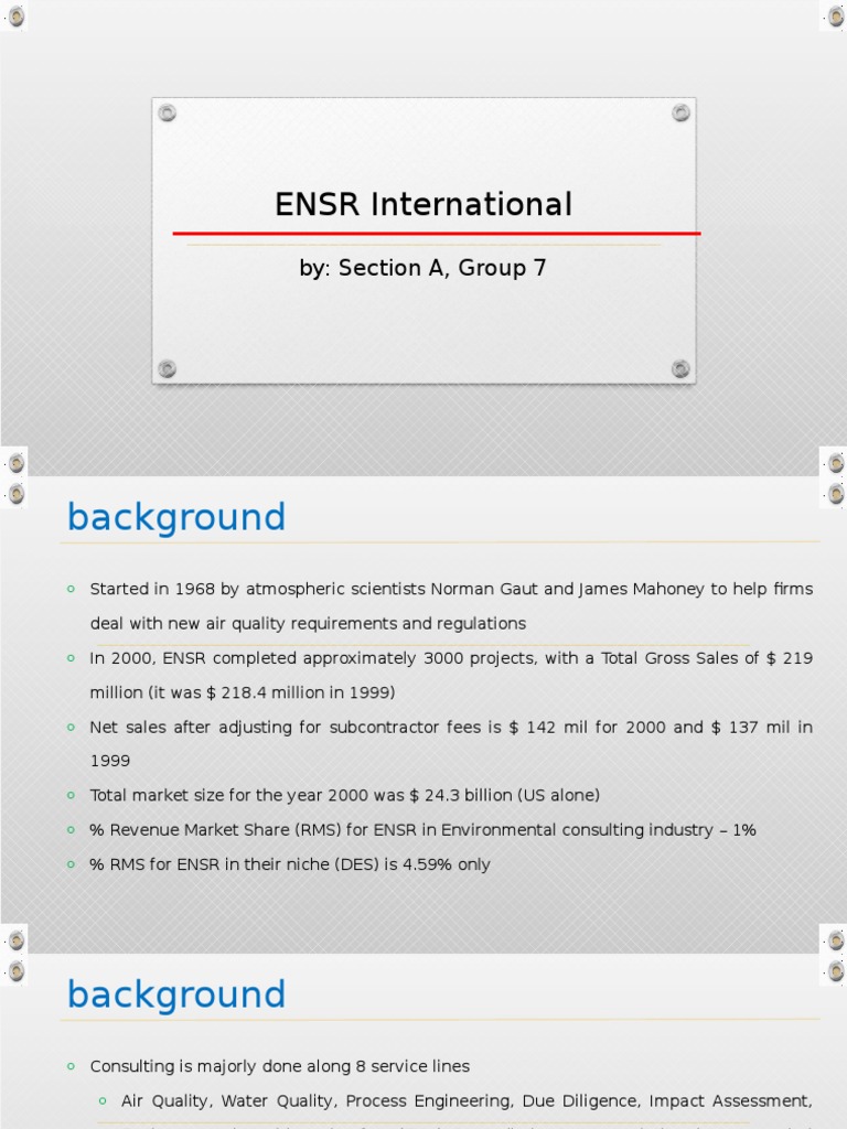 ENSR International | PDF | Consultant | Request For Proposal