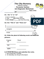 Diagnostic Worksheet English Class 2-1