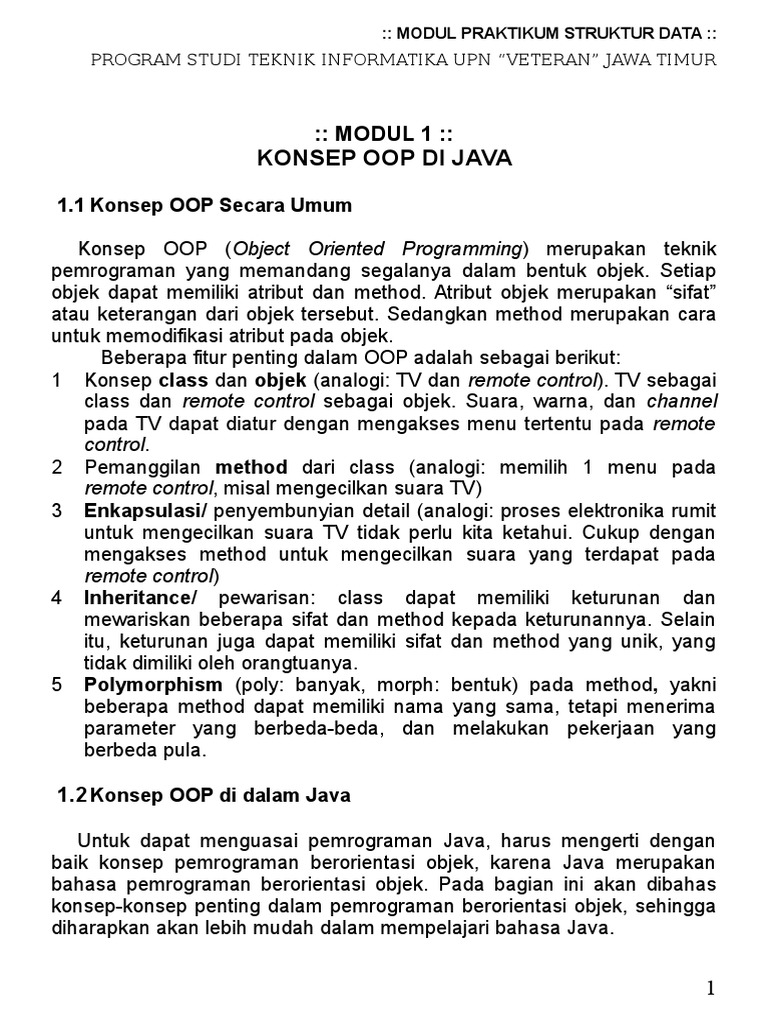 Struktur Data dan OOP di Java | PDF