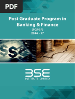 Post Graduate Program in Banking & Finance at BSE Institute Ltd. - 2016-17