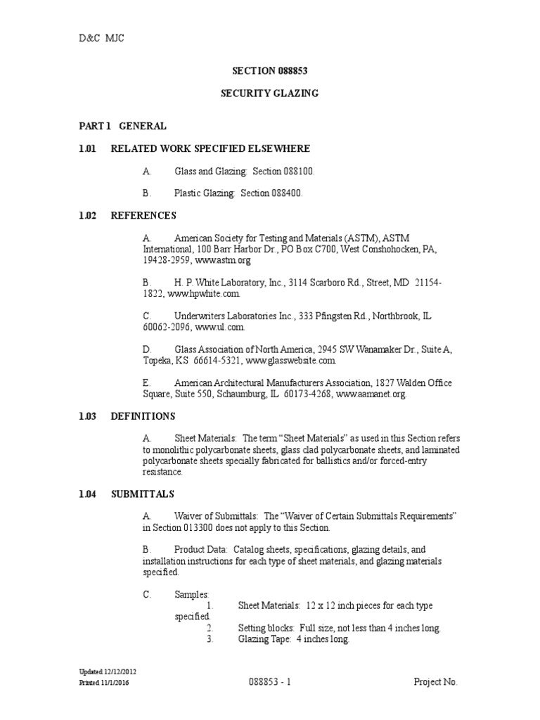 Security Glazing Specifications Guide | PDF | Glasses | Amorphous Solid