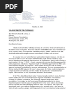 Judicial Committee Letter to FBI Director James Comey