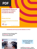 La Normalización Técnica y Su Contribución a La Calidad e Inocuidad de Alimentos
