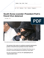 South Korea Scandal - President Park's Friend Choi Detained - BBC News