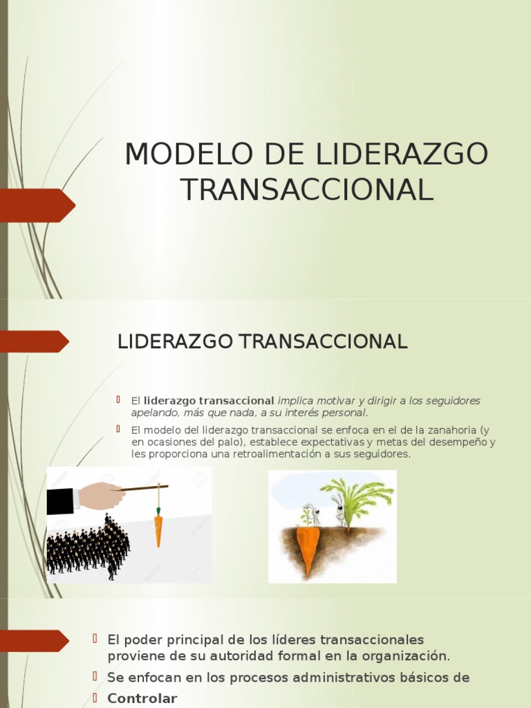 Modelo de Liderazgo Transaccional Liderazgo Conceptos psicologicos