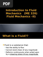 Introduction To Fluid Mechanics (ME 326) Fluid Mechanics - II)