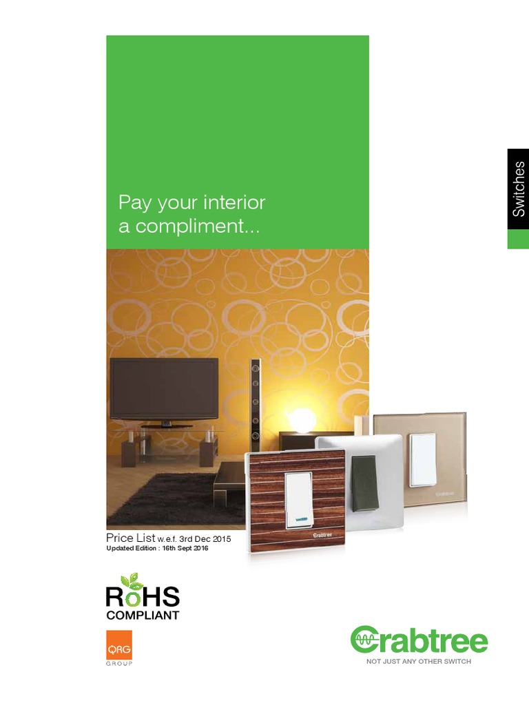 Crabtree Combined Price List SEP 2016 PDF Ac Power Plugs And