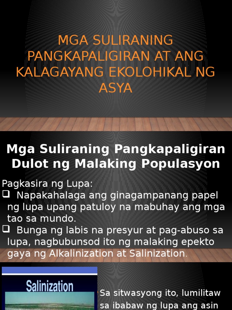 Mga Suliraning Pangkapaligiran At Ang Kalagayang Ekolohikal Ng Asya