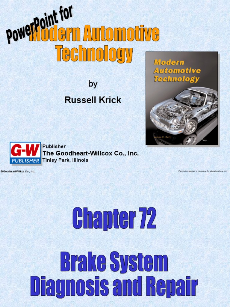 Brake System Diagnosis and Repair PDF Brake Machines