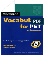 Vocabulary For PET PDF