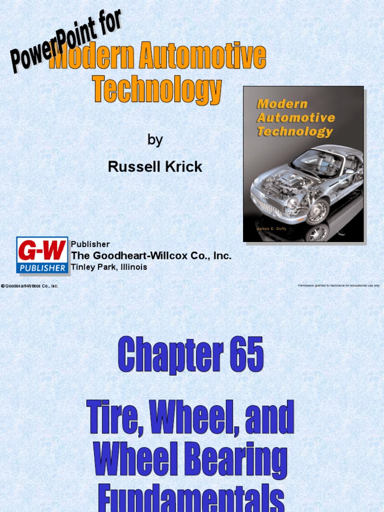 Tire, Wheel, and Wheel Bearing Fundamentals PDF