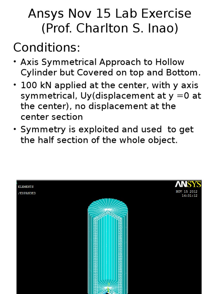 Ansys Lab: Axis Symmetric Cylinder Analysis | PDF | Applied And ...