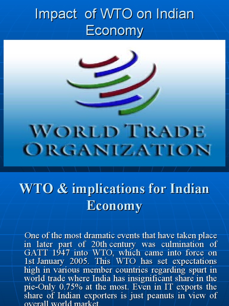 3.WTO & Implications For Indian Economy | PDF | World Trade ...
