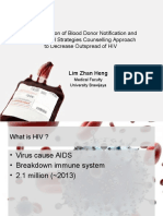 Post-Donation of Blood Donor Notification and Behavioural Strategies Counselling Approach To Decrease Outspread of HIV