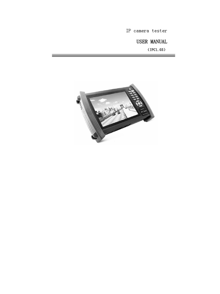 IP Camera Tester Manual (En) PDF Video Computer Network