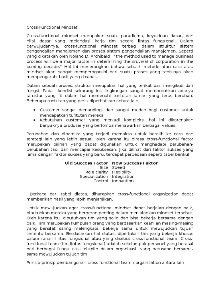 Membangun Mindset Lintas Fungsi | PDF | Karier & Perkembangan