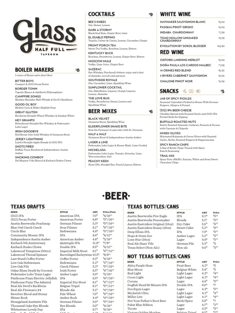 Glass Half Full Lakeline PDF Anheuser Busch Brands Fermented Drinks