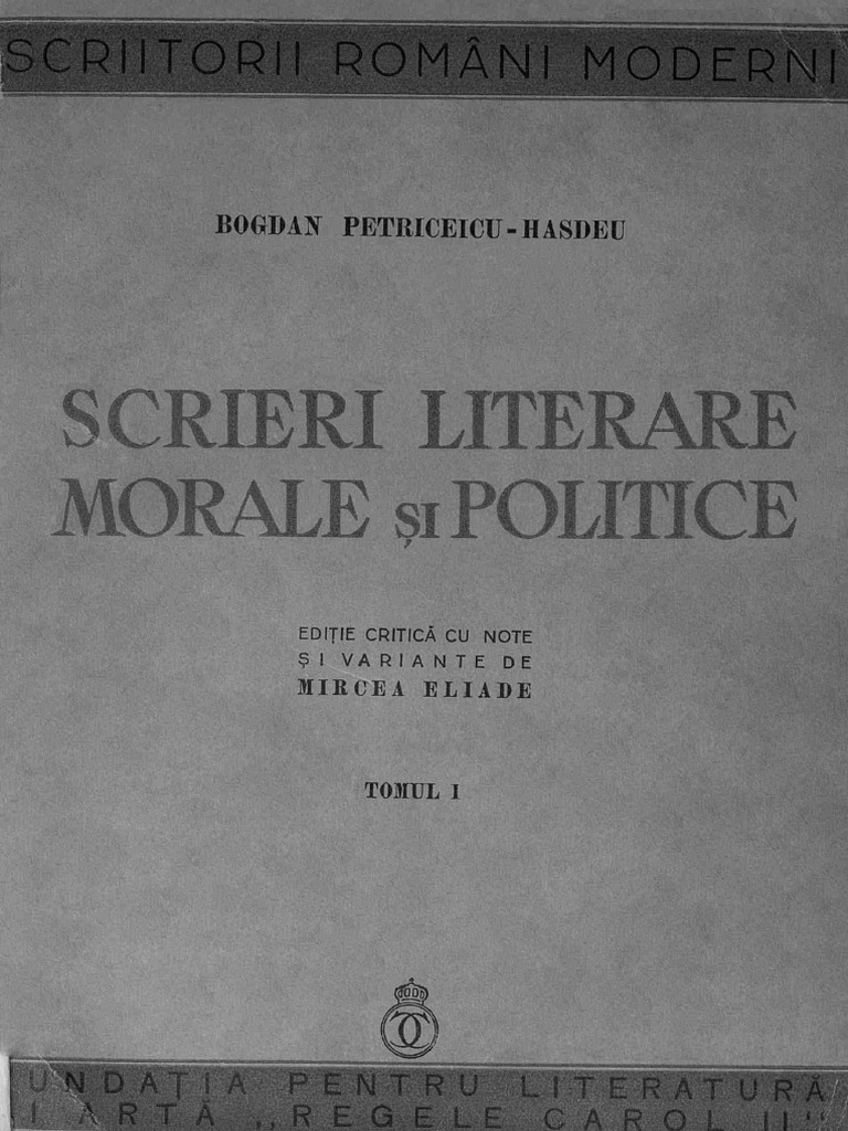 Sucul Xxx Com - Bogdan Petriceicu Hasdeu - Scrieri Literare, Morale È˜i Politice. Volumul 1  PDF | PDF
