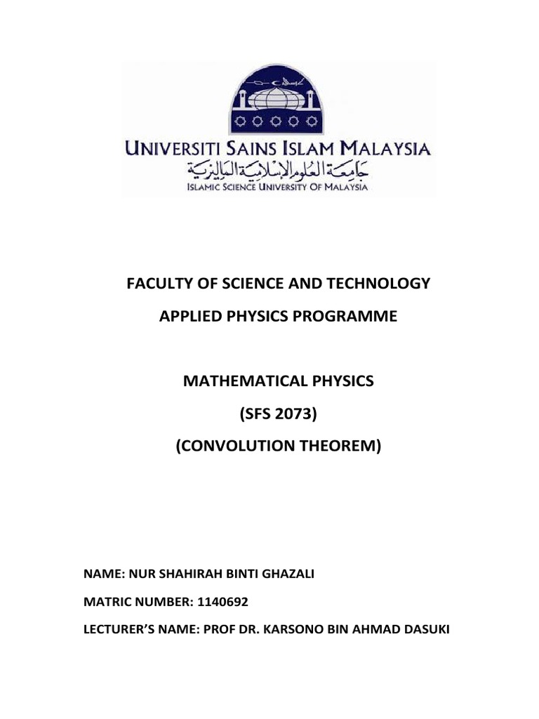Assignment Math Physics Complete PDF | PDF | Convolution | Fourier ...